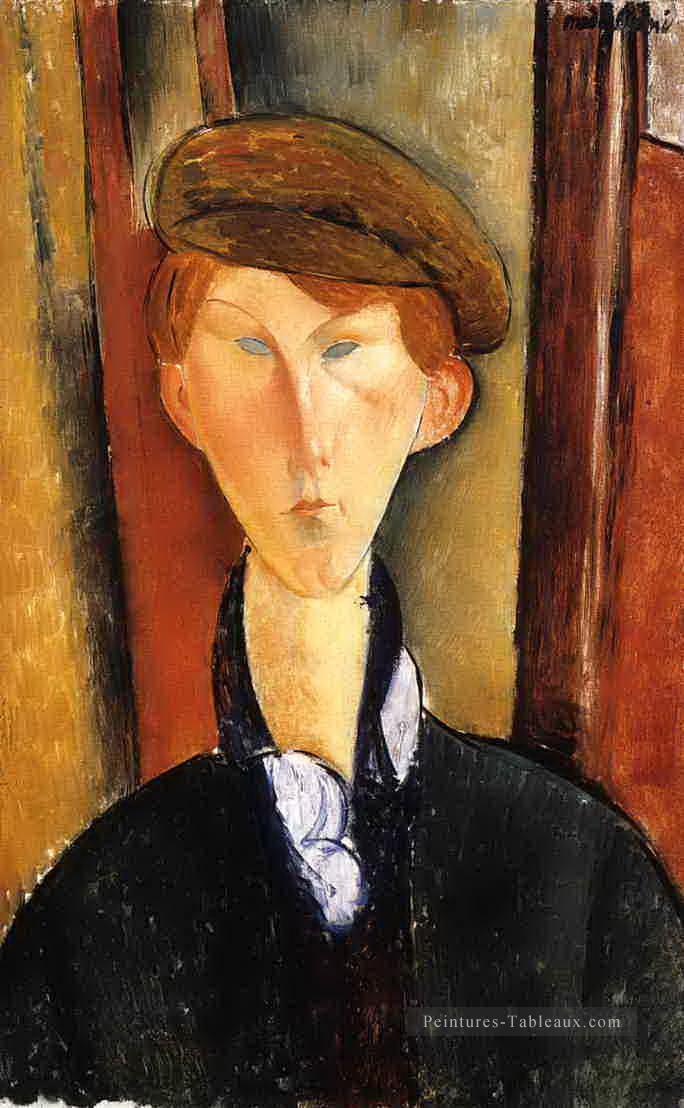 jeune homme avec une casquette 1919 Amedeo Modigliani Peintures à l'huile